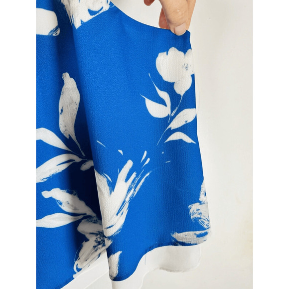 Lucy Paris blue floral swing top Sleeveless‎ Lined Woman’s Medium GUC - Picture 9 of 11
